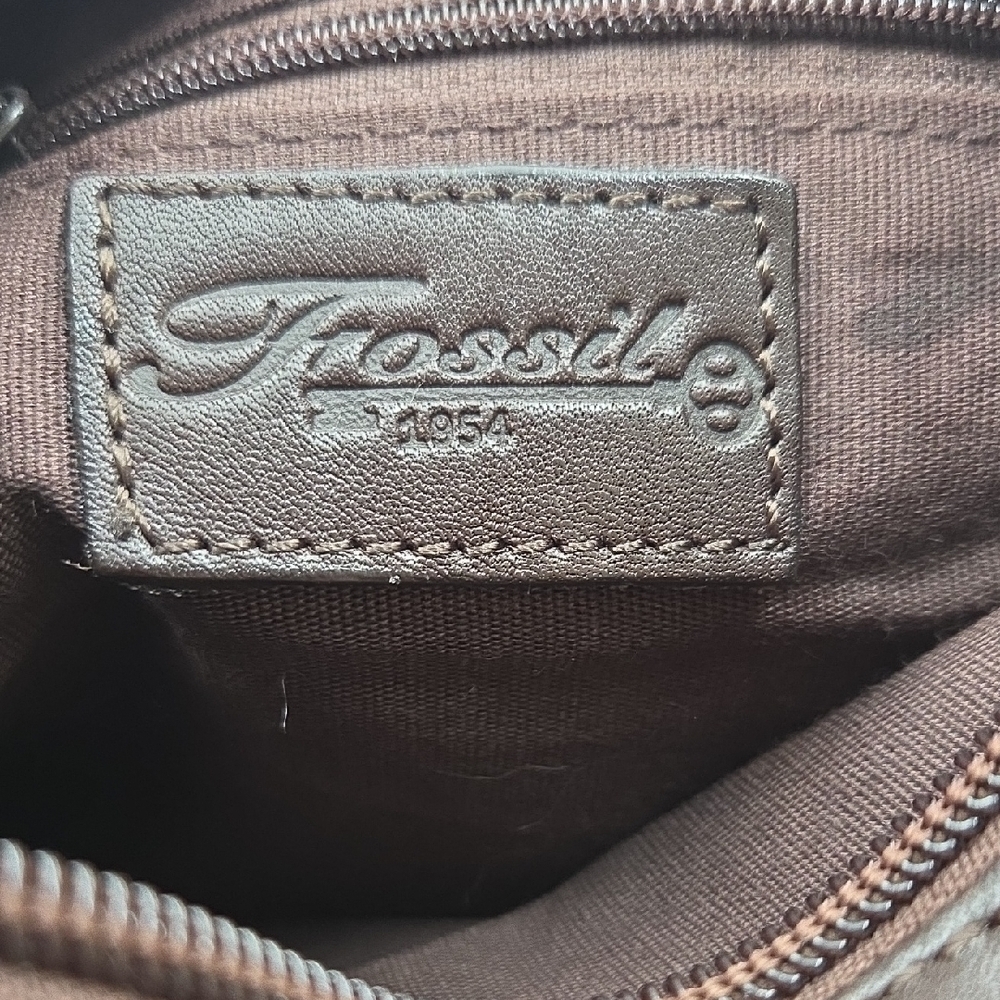 Small Dark Brown Fossil Leather Bag - Picture 2 of 16